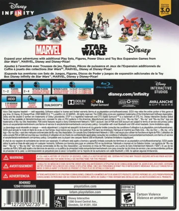 Disney Infinity 3.0 (USA) (v1.06) (Update) box cover back